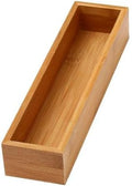 YBM Home Bamboo Drawer Organizer Storage Box for Kitchen Drawer, Junk Drawer, Office, Bedroom, Children Room, Craft, Sewing, and Bathroom, 2 Pack 3x12x2 inch