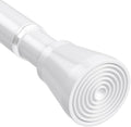 White Shower Curtain Rod 45 to 77 Inch,Shower Rods for Bathroom,Spring Tension Curtain Rod No Drilling for Windows Doors Closet Kitchen Wardrobe