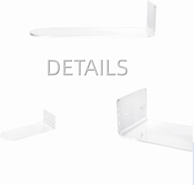 IEEK 12 Pack Floating Shoe Display Shelf,Clear Acrylic Floating Shelves for Sneaker Collection Levitating Acrylic Shoe Shelf,Wall Mounted Sneaker Shelves Storage for Bedroom,Hallways Etc.