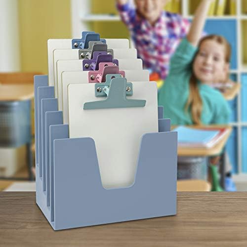 Acrimet 5 Section Incline File Sorter Organizer, Desktop Mail Holder, Blue | Durable Plastic, Space-saving Design, Easy Document Access, Ideal for Office, Home and School Use