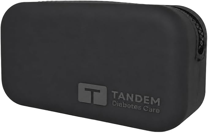 Sugar Medical Tandem Travel Case for t:Slim X2 & Mobi Pump Supplies, Silicone Diabetes Organizer with Compartments for Infusion Sets, Cartridges & Insulin Vial (Black) | Silicone Organizer, Compact Design, Infusion Set Storage, Cartridge Compartments, ...