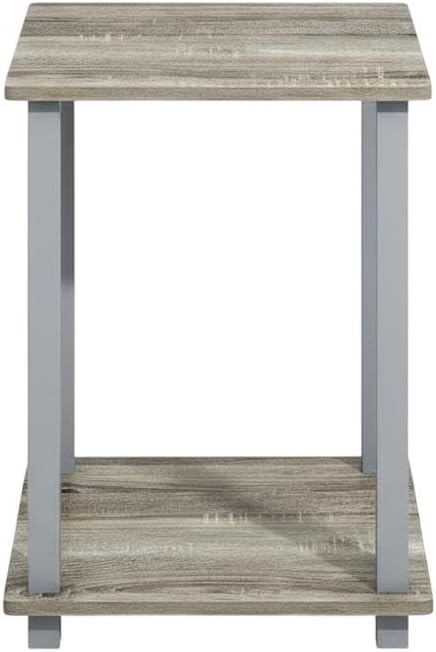 Furnifact French Oak Grey Bookcase with Stylish Design, Sturdy Wood Material, Single Piece Construction for Modern Storage Solution