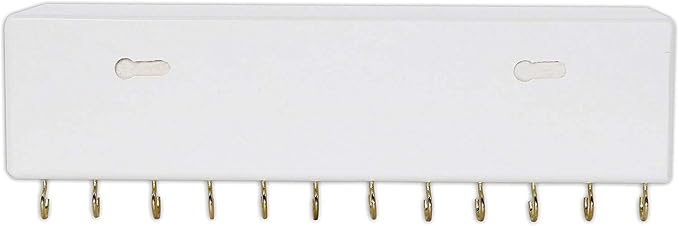 SANY DAYO HOME Jewelry Organizer with 24 Hooks and Cosmetics Shelf, 12 x 3 x 4 inches Wall Mounted Rustic Pine Wood Holder for Necklaces and Bracelets, Suitable for Kids and Adults (Retro White)