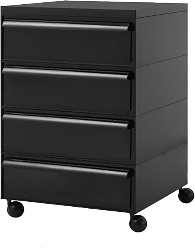 ELEFOCUS 5 Stackable Plastic Storage Bins, rotatable Storage cabinets and Drawers, Bedside Storage Units(Size:42x42x64cm(17x17x25inch),Color:Black)