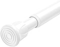 Tension Rod 28 to 48 inch, Adjustable Curtain Rods No Drilling Spring Rods Extendable Pressure DIY Tension Rod for Window Closet Kitchen, White