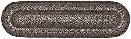 | Night Shadow Premium Braided Collection | Primitive, Rustic, Country, Farmhouse Style | Cotton Blend| 30 Days Risk Free | Accent Rug/Door Mat | 13"x48" Oval Runners