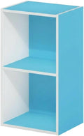 Furnifact Light Blue White Bookcase, Wooden Design, Ample Storage, Durable Wood, Modern Home Office and Living Room Furniture