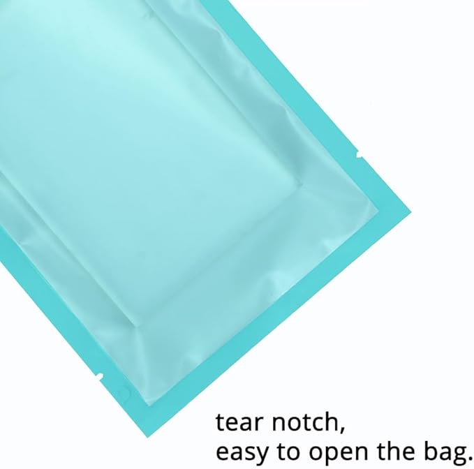 100PCS Customized Vacuum Heat Seal Bag,Open Top Packaging Bag with Clear Front,Single Color Printing for Logo/Text/QR Code (Blue, 13 * 18CM/5.0"*7.1"-100PCS-One Color Print)