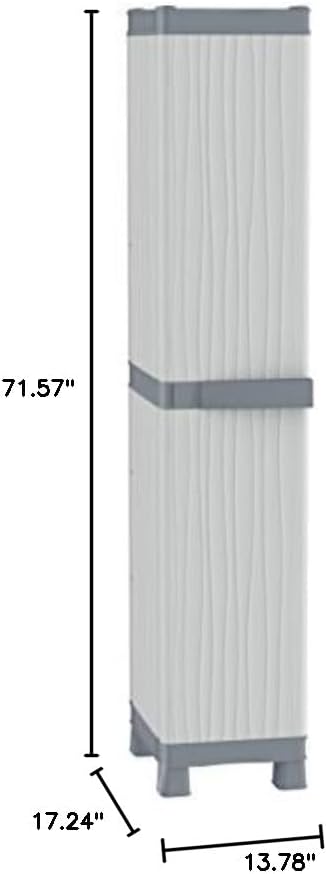 Terry, Base 2350 RUW, Cabinet 1 Door, 4 Shelves. Color: Gray, Material: Plastic, Dimensions: 35x43.8x181.8 cm