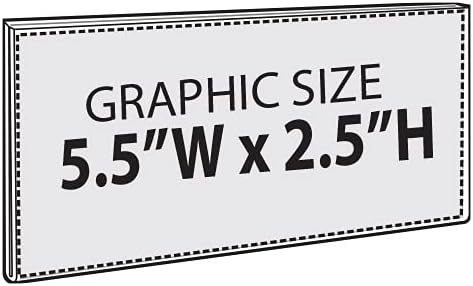 Azar Displays 122015 Self Adhesive Clear Acrylic Wall Sign Holder Frame 5.5" W x 2.5" H - Landscape/Horizontal, 10-Pack