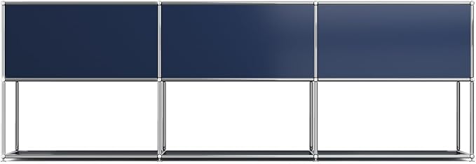 Modern Storage Cabinet Versatile Free-Standing Organizer for Home Office Décor, Green (Blue, G-15 D x 90" W x 29" H)