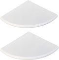 2 Pcs White Marble Corner Shower Shelf for Bathroom, 9'' x 9'' x 0.8'' Marble Corner Shelves for Bathroom Wall Mounted Both Side Polished