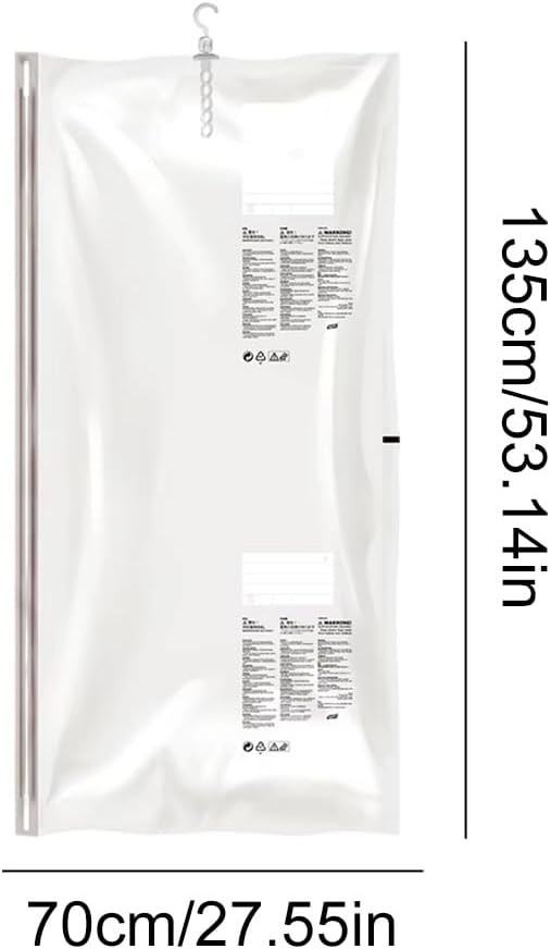 Hanging Vacuum Storage Bags, Space Saver Bags for Clothes, Vacuum Sealer Bags with Heavy Duty Hanging Hooks for Clothing, Suits and Jackets, Closet Organizers and Storage