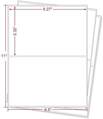 MFLABEL Half Sheet Shipping Labels 2-UP (200 Labels, 8.5"x5.5") - Round Corner Laser/Inkjet Labels for FedEx, UPS, Amazon FBA Strong Adhesion Corrugated Box Labels