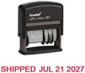 Trodat Rotating Stock Message Phrase Dater Self-Inking Rubber Stamp - Answered, Checked, Back Ordered, Delivered, Cancelled, Entered, Billed, Paid, Received, Shipped, Charged, FAXED (Red)