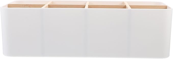 STOBAZA 6 Compartment Bamboo Storage Box 5X5X3 Inch Desktop Organizer for Kitchen Office and Home Storage Bins and Containers