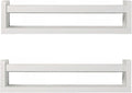 JORIKCHUO Nursery Book Shelves, Set of 2 Wood Floating Book Shelves for Kids Room, Kitchen Spice Rack, or Rustic Wall Mounted Shelves for Farmhouse Bathroom Décor (White)