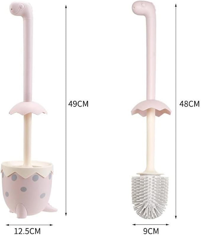 Toilet Brush Set, Compact Size Toilet Bowl Brush and Holder Toilet Bowl Scrubber with Silicone Bristles, No Dead Angle Home Cleaning Utensils Bathroom Accessories (Color : Blue) (Blue)