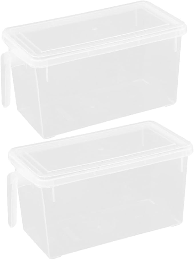 2pcs Food Preservation Storage Box Transparent Sealed Containers for Refrigerator Organization Microwave Dishwasher Material for -term Use