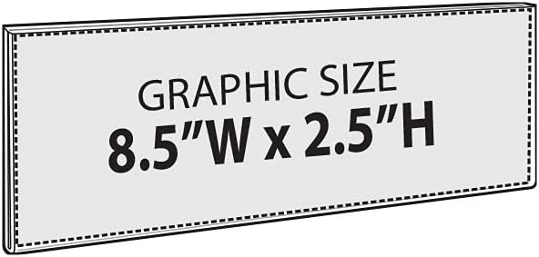 Azar Displays, 122018, Adhesive Clear Acrylic Wall Sign Holder Display, Landscape Frame for Posters, Flyers, Art, Business, School, Nameplates & Doorway Signs, 10 Pack, 8.5" x 2.5"