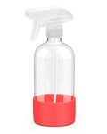 Rionisor Glass Spray Bottles with Silicone Sleeve Protection, Empty 16OZ Reusable Spray Bottles, Refillable Containers with Spray Nozzles for Cleaning Solutions, Plants and Essential Oils 1 Pack Red