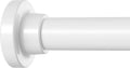 Long Tension Curtain Rod 40-113inch White Curtain Rods no Drilling Adjustable Tension Rod for Windows,bathroom,Patio,Doorway,Heavy Duty Spring Rods Diameter 1.26inch