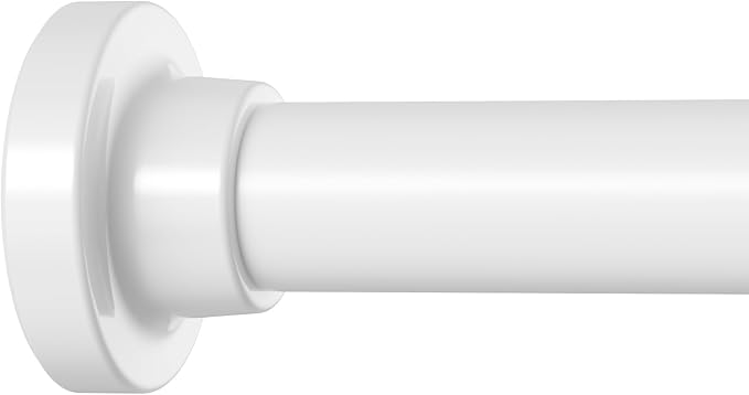 Long Tension Curtain Rod 40-113inch White Curtain Rods no Drilling Adjustable Tension Rod for Windows,bathroom,Patio,Doorway,Heavy Duty Spring Rods Diameter 1.26inch