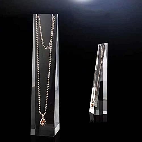 High Transparent Acrylic Jewelry Display Stand.Minimalist Style Jewelry Holder for Necklaces, Earrings, Watch,Bracklet.Multiple Design Fit for Home and Exhibition Jewelry Storage Display. (Clear)