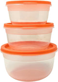 6-Piece Food Storage Containers with Lids, BPA Free, Microwave, Freezer, and Dishwasher Safe, Stackable, Assorted Colors (3, Round)