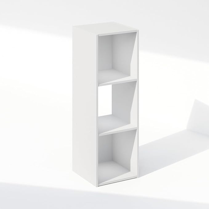 HomeStock Modern Minimalism Cubic Storage Cabinet, Bookcase, Bookshelf White/3 Cube