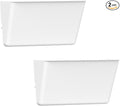 Gawerk Clear Acrylic Single Pocket, Plastic Hanging Wall Mount File Holder for Office Home (White, 2 Pack)