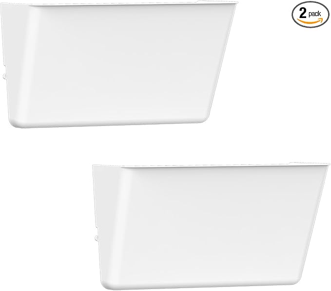 Gawerk Clear Acrylic Single Pocket, Plastic Hanging Wall Mount File Holder for Office Home (White, 2 Pack)