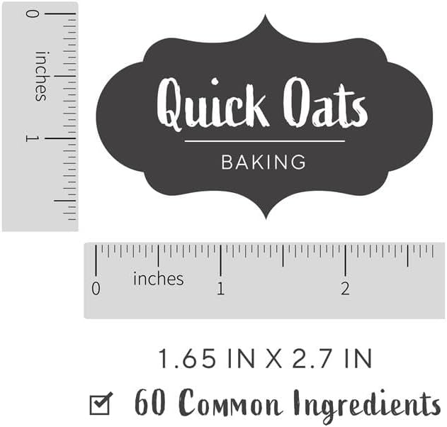 Pantry Labels – 60 Preprinted Easy to Apply Pantry Labels for Containers, Waterproof and Dishwasher Safe Labels, Organize Jar, Spices, Canister, for Kitchen Organization