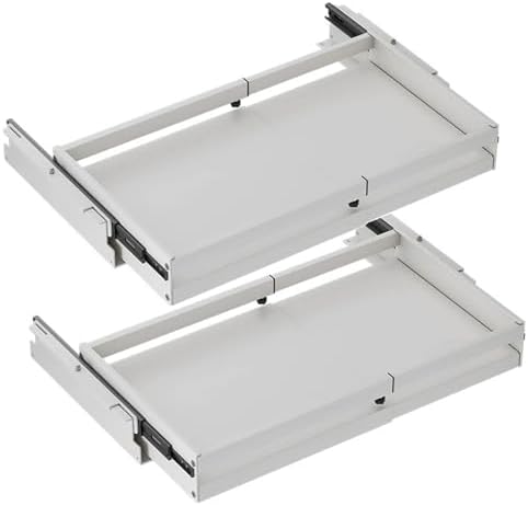 2 Pack Pull Out Cabinet Organizer, Expandable Sliding Storage Basket, Multi-Purpose Pull-Out Shelf for Kitchen, Pantry, Bathroom, Bedroom, Garage - Maximize Space & Accessibility