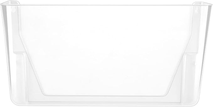 Amazon Basics Expandable Plastic Wall File Organizer, Hanging File Holder, Letter Size, 1-Pocket, Clear, Space Saving for Office Home