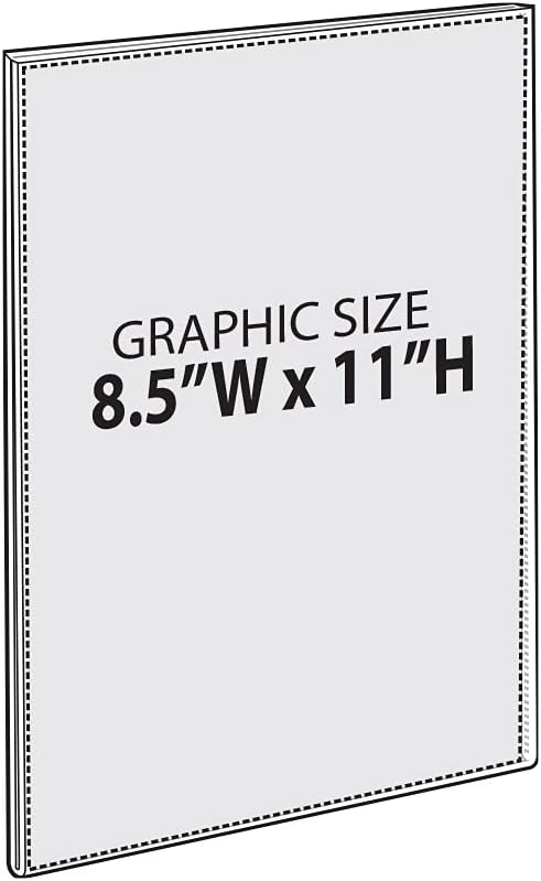 Azar Displays, 122021, Adhesive Clear Acrylic Wall Sign Holder Display, Verticle Portrait Frame for Posters, Flyers, Art, Business, School, Nameplates & Doorway Signs, 10 Pack, 8.5" x 11"