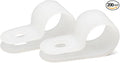 100Pcs White Nylon R-Type Cable Clamps, 3/4 Inch Wire Organizer | Nylon durable material, R-Type cable fixing clips, Ideal for household wire management, Office Cable Management