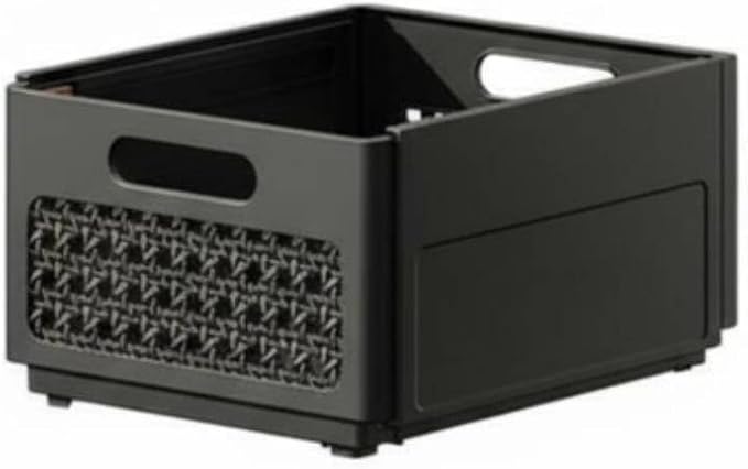 Cabinet Organizer Adjustable Drawer Basket Pull-Out Storage Solution Stackable Bin Suitable for Home Kitchen Office, Black, L