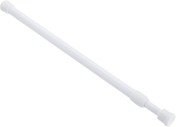 uxcell Tension Curtain Rod, Adjustable 16 to 28 inches, 0.39" Dia White Spring Tension Rod No Drilling Expandable Tension Rod for Doorway, Kitchen