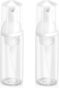 2oz Plastic Foam Pump Bottle, Empty Bottle Travel Foaming Dispenser for Hand Soap, Shampoo (2Pcs, 60ml)