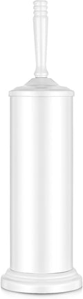 Stainless Steel Toilet Brush and Holder,Toilet Bowl Brush with Long Handle for Bathroom,Toilet Brushes-Space Saving,Covered Brush, Durable, Deep Cleaning,Splash Resistant (White)