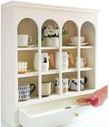 Closet Organizers and Storage 3 Tier Coffee Mug Cabinet Organizer with Drawer Wooden Cupboard Water Cup Storage for Countertop,Holds 12 Mugs-Kitchen Storage Cabinet Convenient,Neat and Beauti