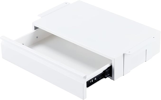 Under Desk Drawer 18", Pull-out Storage Organizer with Large Slide Extension Mounted Under Flat Wooden Table or Workbench, White_Normal Version
