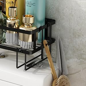 Godboat 1-Tier Over Toilet Storage - Wall-Mount Bathroom Shelf with 2 Hook | Bathroom Organizers and Storage Cabinet, Behind/Above/On/Top/Back Tank Shelves, Decor for Bathroom/Restroom/Kitchen/Bedroom