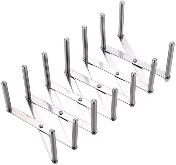 Pot Lid Organizer Pot Lid Holder Adjustable Pot Lid & Plate& Pans multipurpose Organizer Rack Holder Stainless Steel Dish Plate Drying Rack