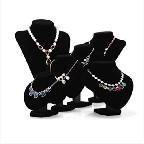 Comelyjewel 3pcs Jewelry Display Set – Velvet Necklace Stand & Bracelet Holder, Tangle-Free Jewelry Organizer for Home & Craft Show Display, Black Necklace Holder Stand for Vendors & Vanity