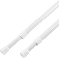 KXLife 2 Pcs Tension Curtain Rod 35 to 46 Inches, 5/8" Diameter Spring Curtain Rods, White, Adjustable Expandable Pressure Window Tension Rod No Drill