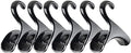 Bag-a-Vie Purse Hanger for Closet - Handbag Organizer Hooks for Hanging Bags & Purses, Protecting Bag Shape & Organizing Space (6 Hangers, Black Plastic)