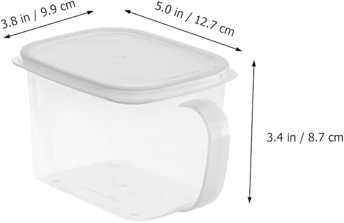 Cabilock 2-Pack Food Storage Containers with Handles Clear Plastic Fresh Box 5X5X5 Inches for Kitchen Organization Flour and Sugar Storage