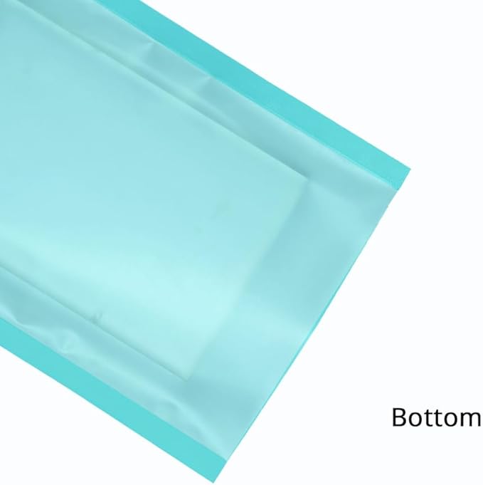 100PCS Customized Vacuum Heat Seal Bag,Open Top Packaging Bag with Clear Front,Single Color Printing for Logo/Text/QR Code (Blue, 13 * 18CM/5.0"*7.1"-100PCS-One Color Print)